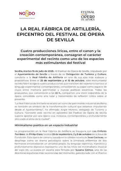La Real Fábrica de Artillería, epicentro del Festival de Ópera de Sevilla