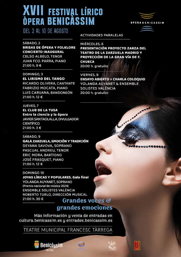 El Festival Lírico Ópera Benicàssim albergará cuatro conciertos con reconocidos artistas y diversas actividades en su XVIIª edición