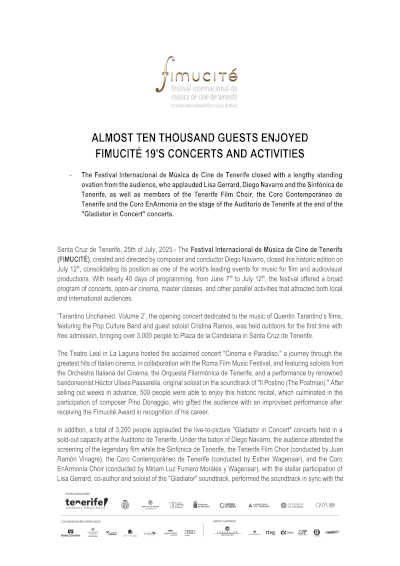 Cerca de 10.000 espectadores disfrutaron de los conciertos y actividades de FIMUCITÉ 19