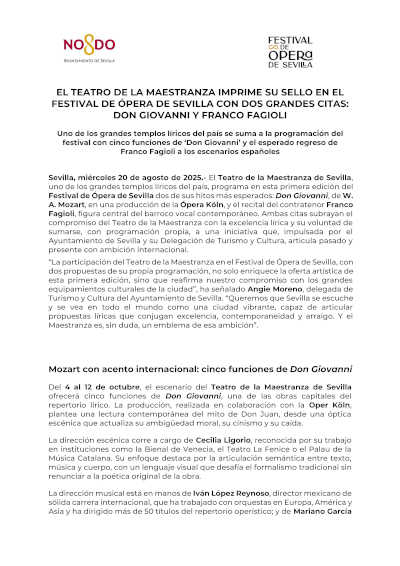 El Teatro de la Maestranza imprime su sello en el Festival de Ópera de Sevilla con dos grandes citas