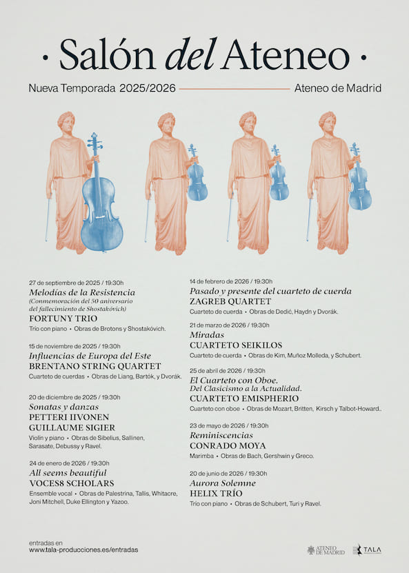 El Trío Fortuny abre la nueva temporada de Ciclo de Música de Cámara Salón del Ateneo