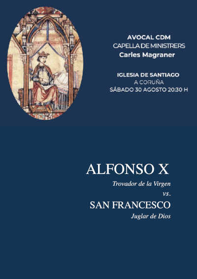 Capella de Ministrers ofrecerá el programa «Alfonso X, trovador de la Virgen» en un concierto en la Iglesia de Santiago de A Coruña