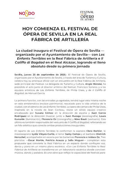 Hoy comienza el Festival de Ópera de Sevilla en la Real Fábrica de Artillería