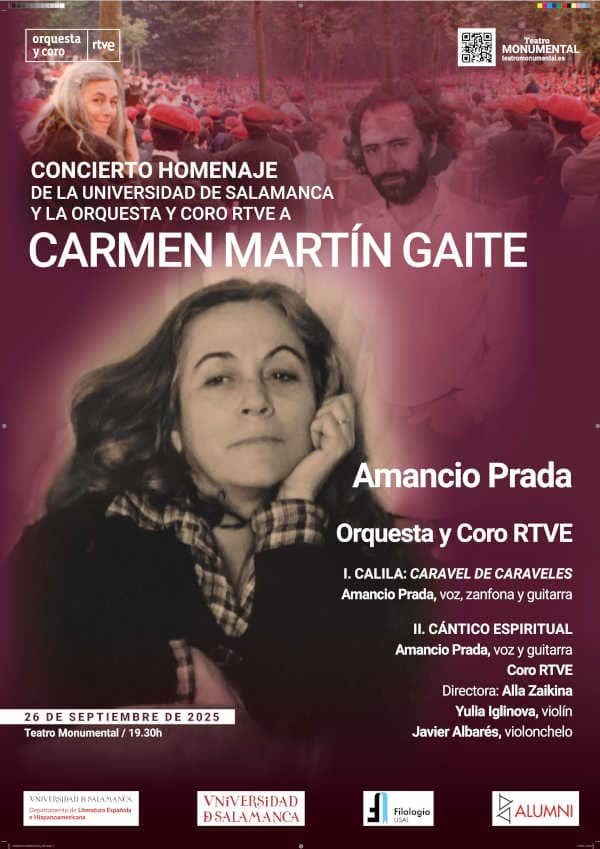 Concierto homenaje a Carmen Martín Gaite con Amancio Prada y el Coro RTVE
