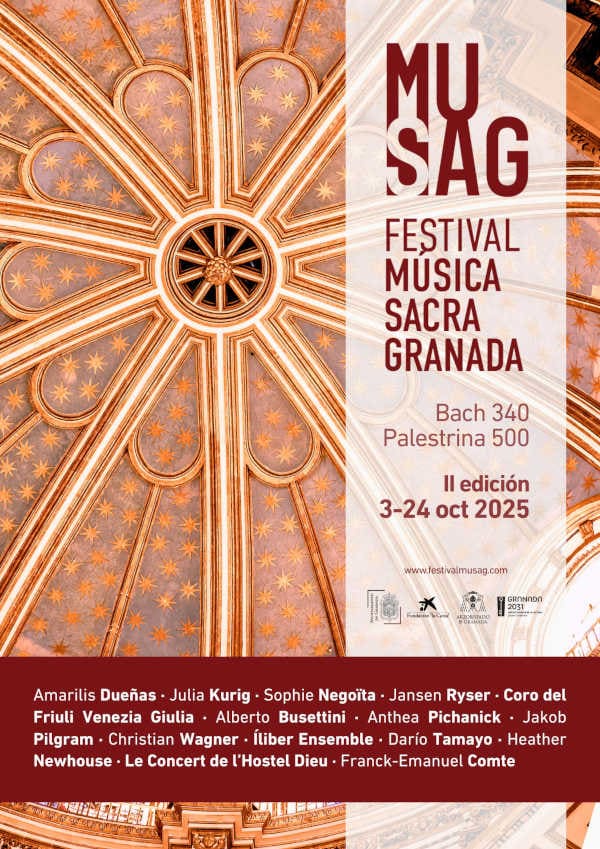 El Festival de Música Sacra de Granada MUSAG celebra en octubre su segunda edición, dedicada a Bach y Palestrina