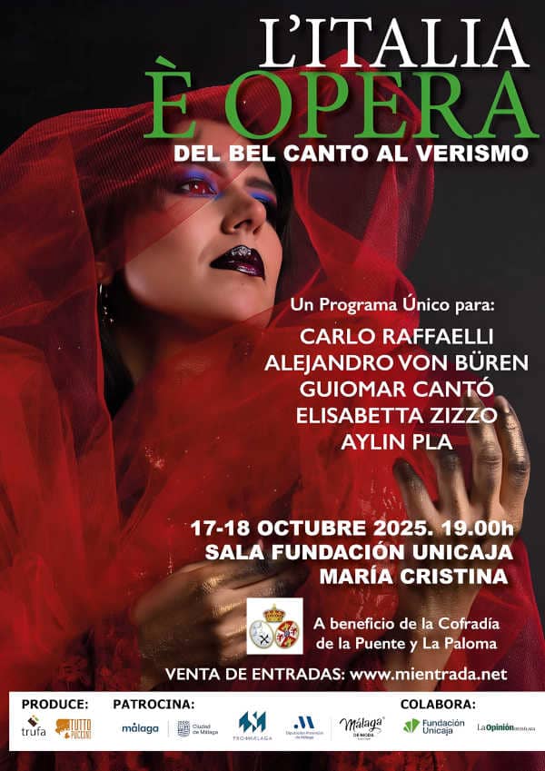 «L’Italia é Opera» la Lírica Italiana llega a Málaga con dos conciertos excepcionales