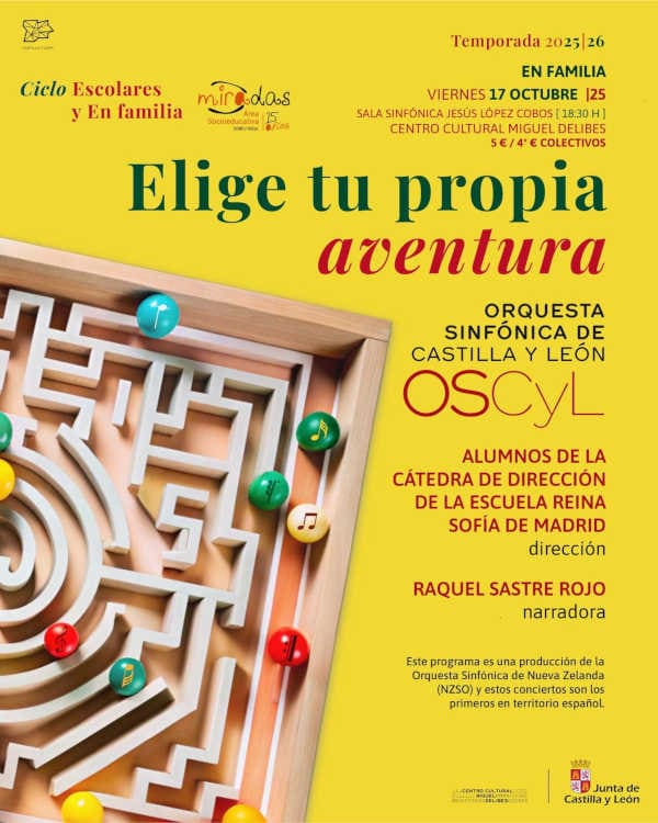 La Orquesta Sinfónica de Castilla y León ofrece este viernes el concierto «Elige tu propia aventura» para disfrutar en familia