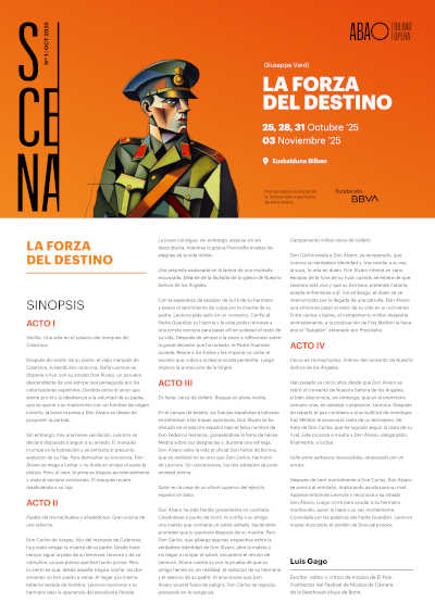 ABAO Bilbao Opera inaugura la 74º temporada con La forza del destino, puro romanticismo verdiano