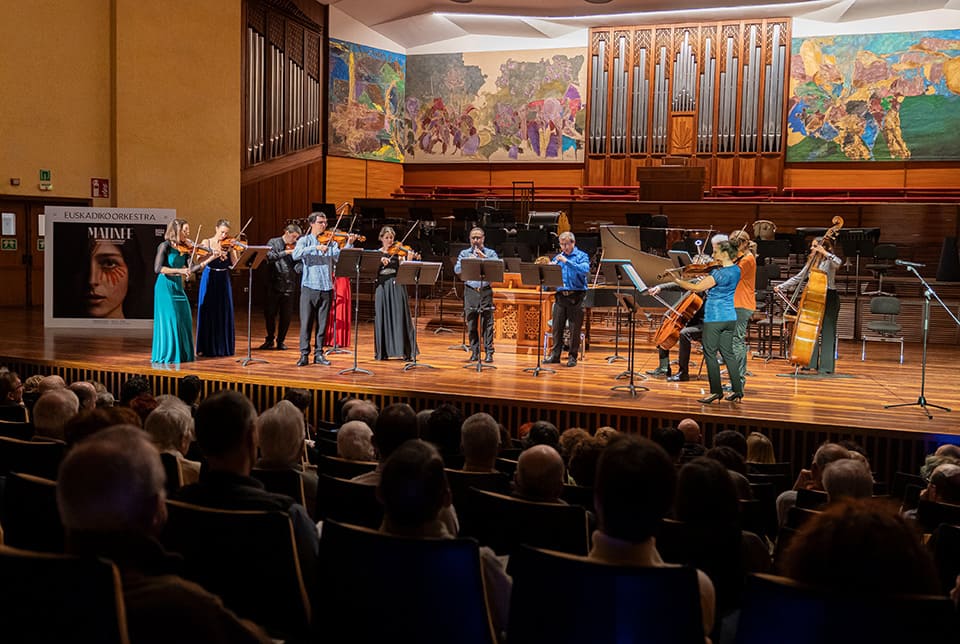 Percusionistas de la BOS y Euskadiko Orkestra protagonizan conjuntamente la Matinée de Miramon de este sábado