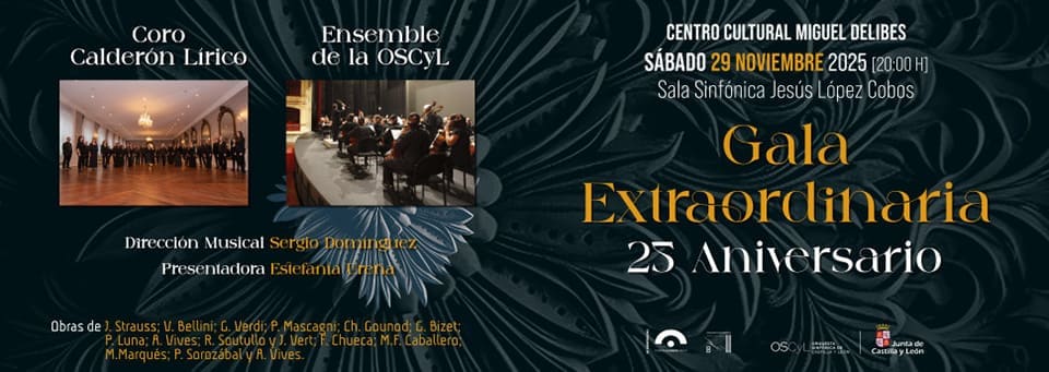 El Centro Cultural Miguel Delibes acoge la Gala Extraordinaria 25 Aniversario del Coro Calderón Lírico