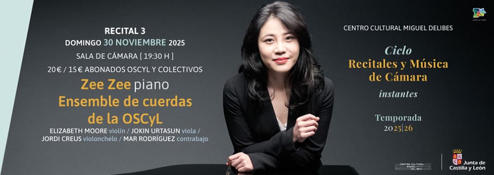 El Centro Cultural Miguel Delibes acoge un recital con la pianista Zee Zee y el ensemble de la OSCyL