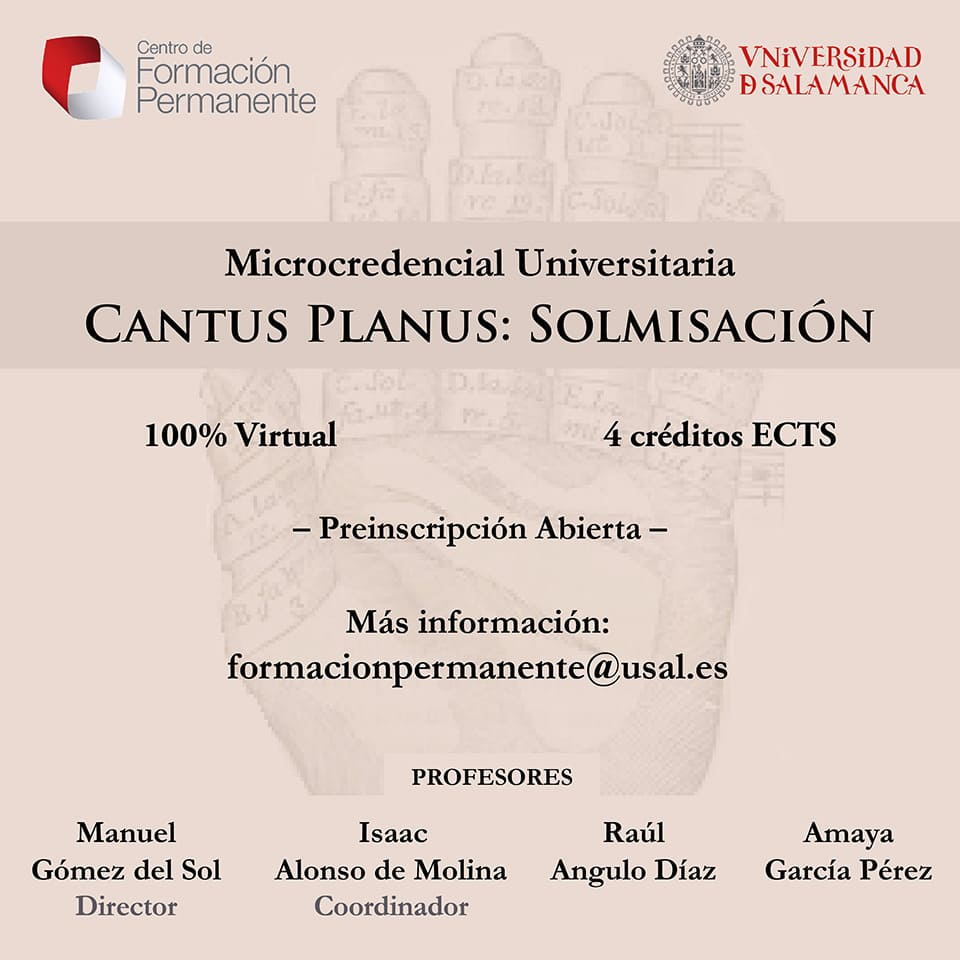 La USAL presenta la microcredencial online “Cantus Planus: Solmisación”, dedicada al canto llano histórico
