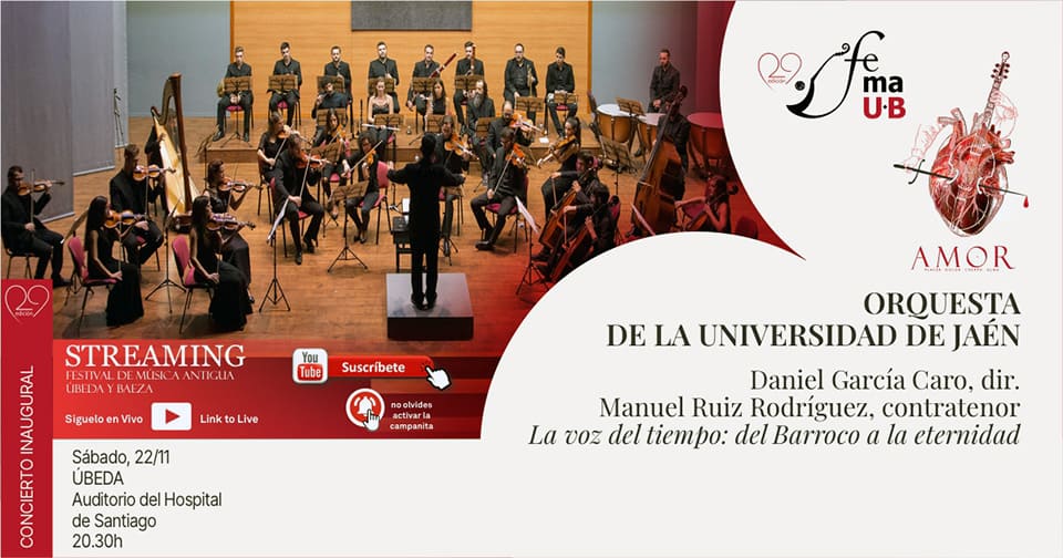 La Orquesta de la UJA y el contratenor Manuel Ruiz inauguran el Festival de Música Antigua de Úbeda y Baeza 2025