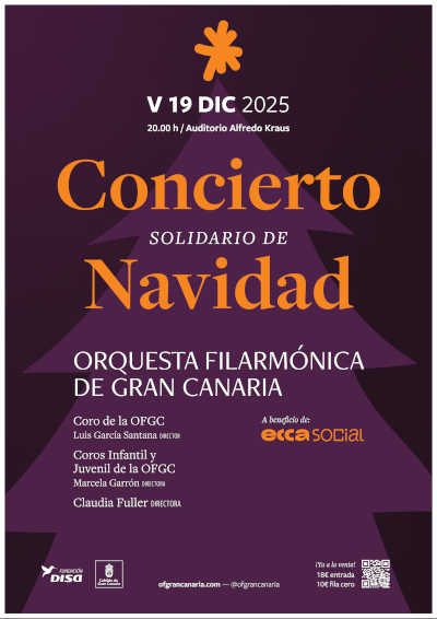 La OFGC ofrece el Concierto Solidario de Navidad del Cabildo de Gran Canaria y la Fundación DISA