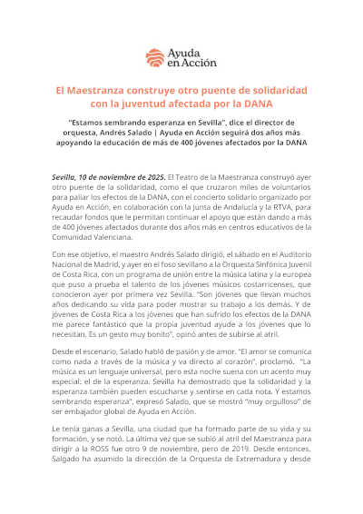 El Maestranza construye otro puente de solidaridad con la juventud afectada por la DANA El Maestranza construye otro puente de solidaridad con la juventud afectada por la DANA