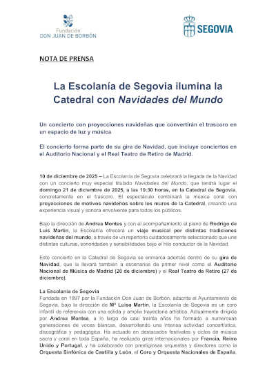 La Escolanía de Segovia ilumina la Catedral con Navidades del Mundo