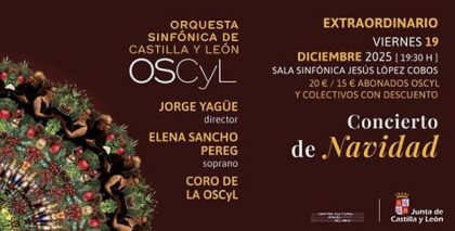 La Orquesta Sinfónica de Castilla y León y su Coro, con Jorge Yagüe y Jordi Casas en el Concierto Extraordinario de Navidad