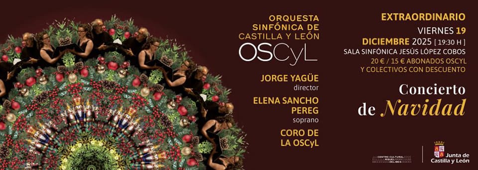 La Orquesta Sinfónica de Castilla y León y su Coro, con Jorge Yagüe y Jordi Casas en el Concierto Extraordinario de Navidad