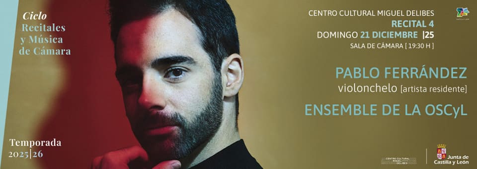 El Centro Cultural Miguel Delibes acoge el domingo un recital del violonchelista Pablo Ferrández