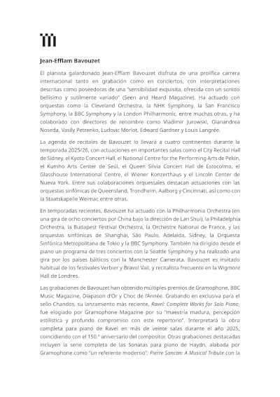 Jean-Efflam Bavouzet, Charles Dutoit y la ROSS protagonizan un concierto histórico en el Teatro de la Maestranza