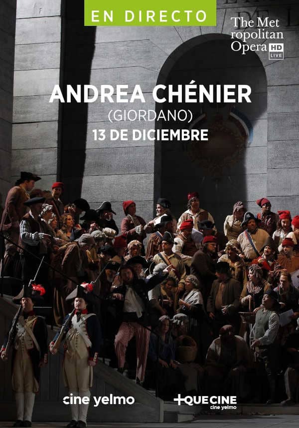 Cine Yelmo proyecta en directo la ópera Andrea Chénier, la más grande de las tragedias de Giordano