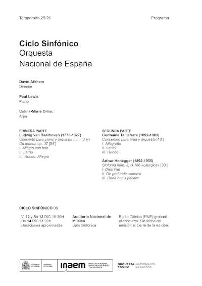 David Afkham dirige obras de Beethoven, Tailleferre y Honegger con Paul Lewis y Coline-Marie Orliac como solistas