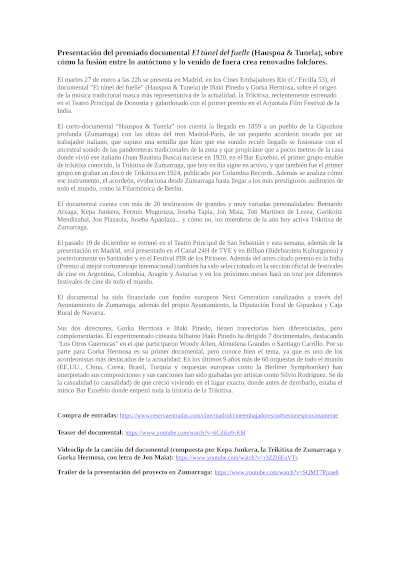 El túnel del fuelle (Hauspoa & Tunela), un viaje al origen de la trikitixa como ejemplo de mestizaje musical