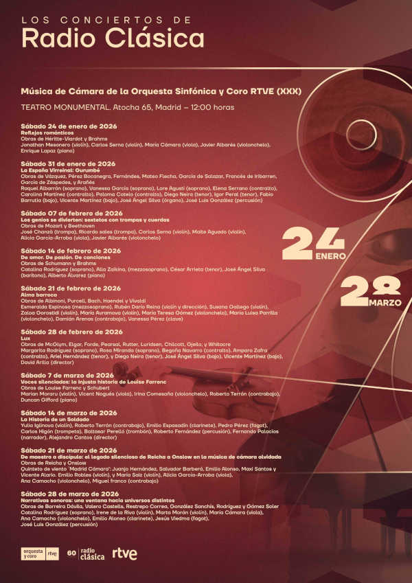 Comienza el XXX Ciclo de Música de Cámara de la Orquesta y Coro RTVE en «Los Conciertos de Radio Clásica»