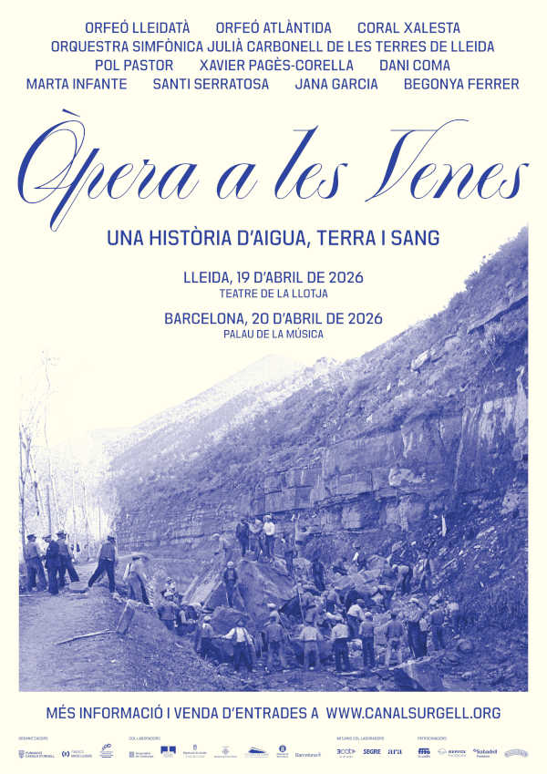 «Òpera a les venes», gran espectáculo musical sobre la historia del Canal d’Urgell, estrena en el Palau de la Música Catalana