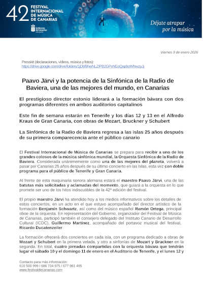 Paavo Järvi y la potencia de la Sinfónica de la Radio de Baviera, una de las mejores del mundo, en Canarias