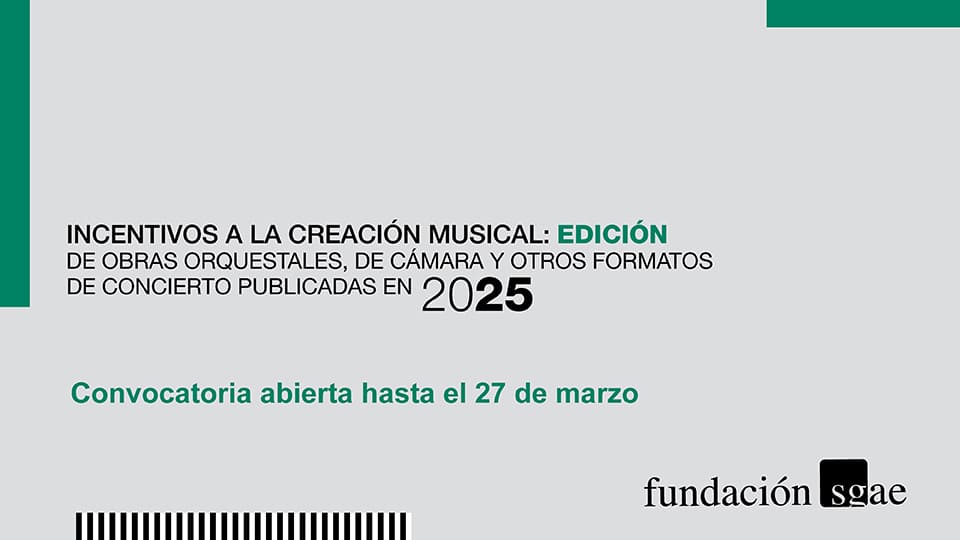 La Fundación SGAE destina 130.000 euros para incentivar la creación sinfónica en 2026