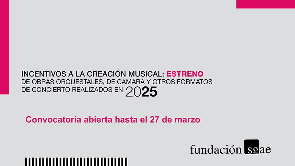 La Fundación SGAE destina 130.000 euros para incentivar la creación sinfónica en 2026