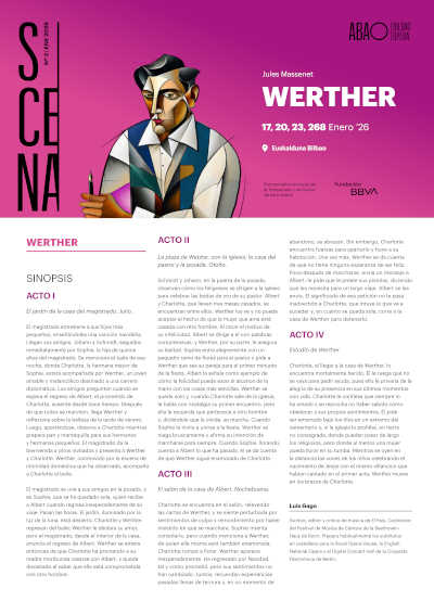 ABAO Bilbao Opera presenta Werther, la máxima expresión del drama romántico