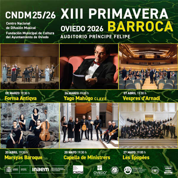 El CNDM presenta la 13.ª edición del ciclo Primavera Barroca con grandes nombres