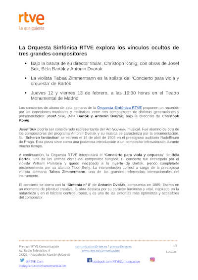 La Orquesta Sinfónica RTVE explora los vínculos ocultos de tres grandes compositores