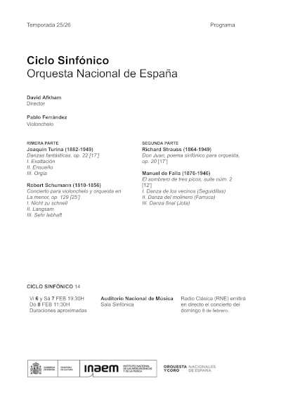 La Orquesta Nacional de España arranca en Madrid su gira europea con David Afkham y Pablo Ferrández