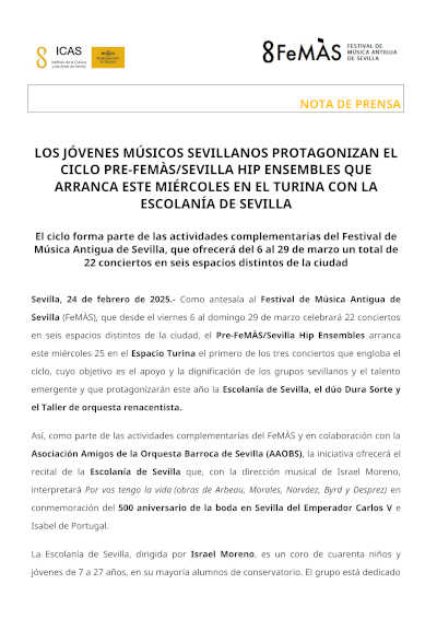 Los jóvenes músicos sevillanos protagonizan el ciclo Pre-FeMÀS en el Espacio Turina