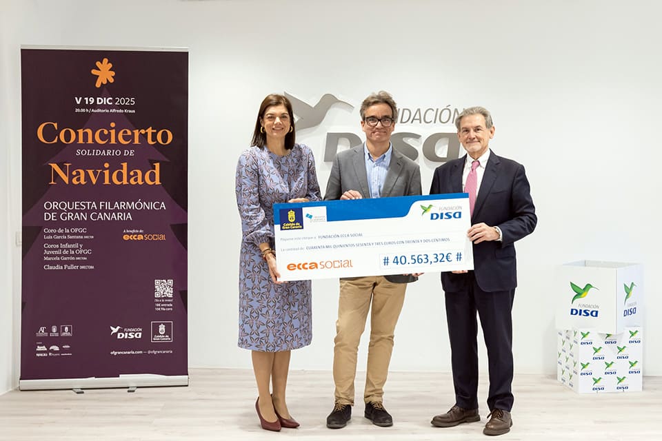 La Filarmónica de Gran Canaria y la Fundación DISA entregan 40.563 euros a la Fundación ECCA Social