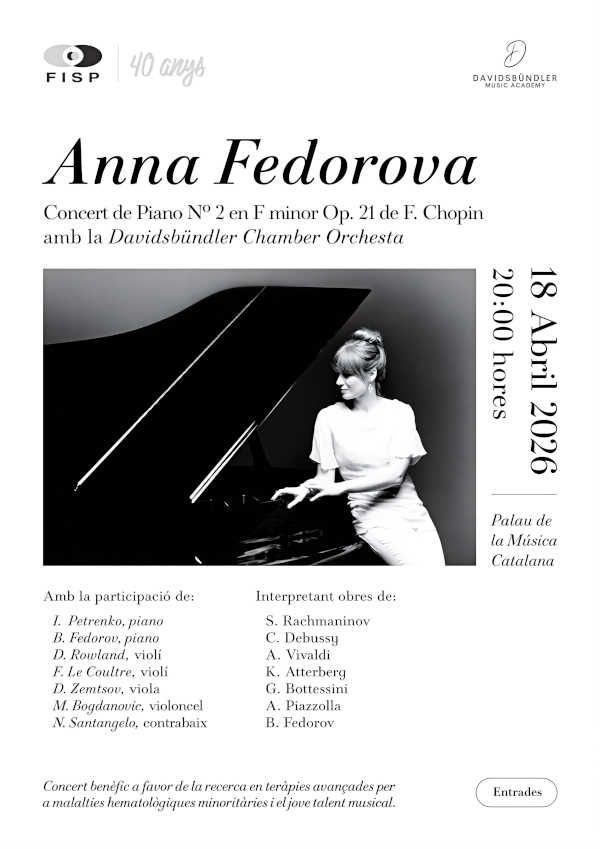 Concierto benéfico de Anna Fedorova en el Palau de la Música Catalana