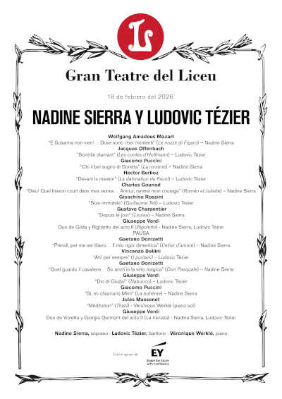 Nadine Sierra y Ludovic Tézier: un dúo de leyenda que brilla en un recital único en el Gran Teatre del Liceu