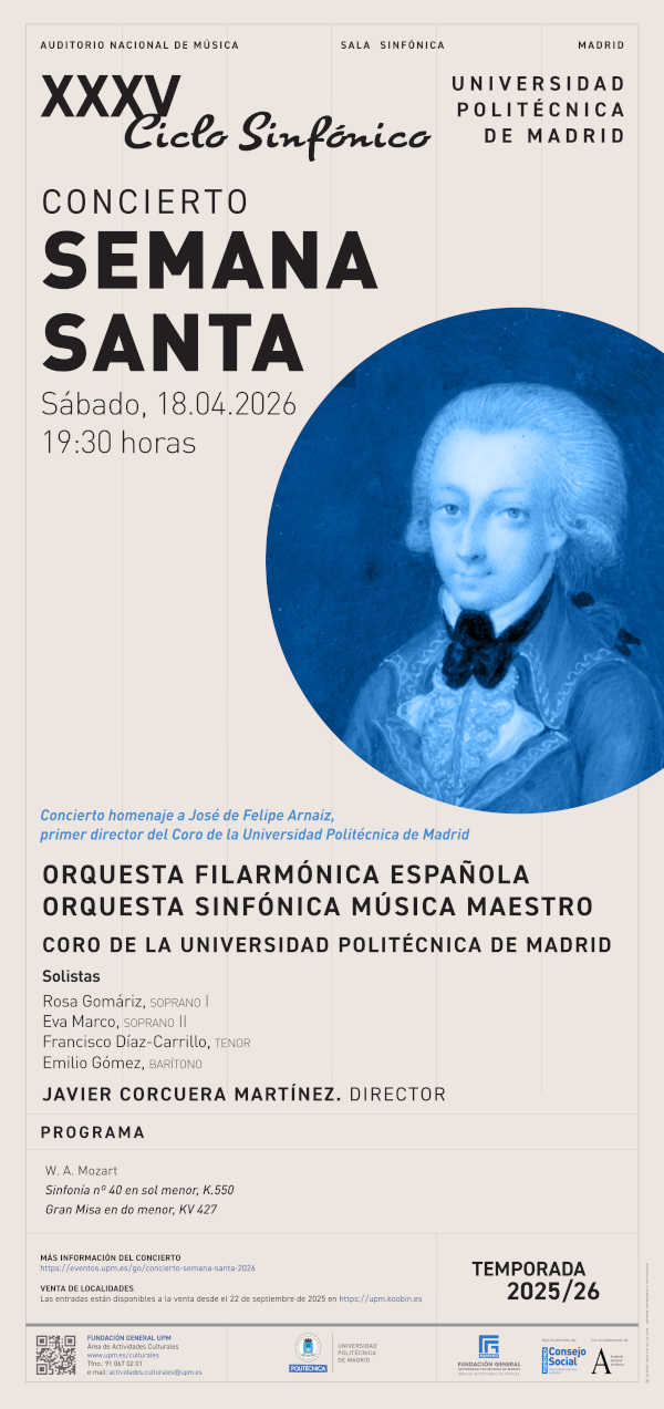 La Universidad Politécnica de Madrid rinde homenaje a José de Felipe Arnaiz en su Concierto de Semana Santa
