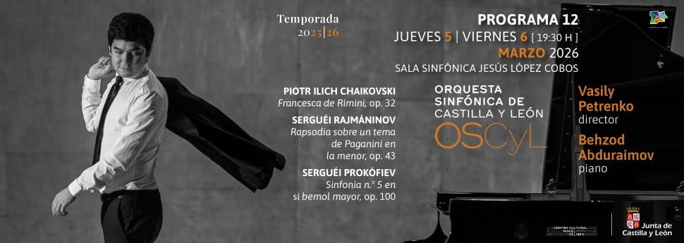 La Orquesta Sinfónica de Castilla y León dirigida por Petrenko y con el pianista Behzod Abduraimov