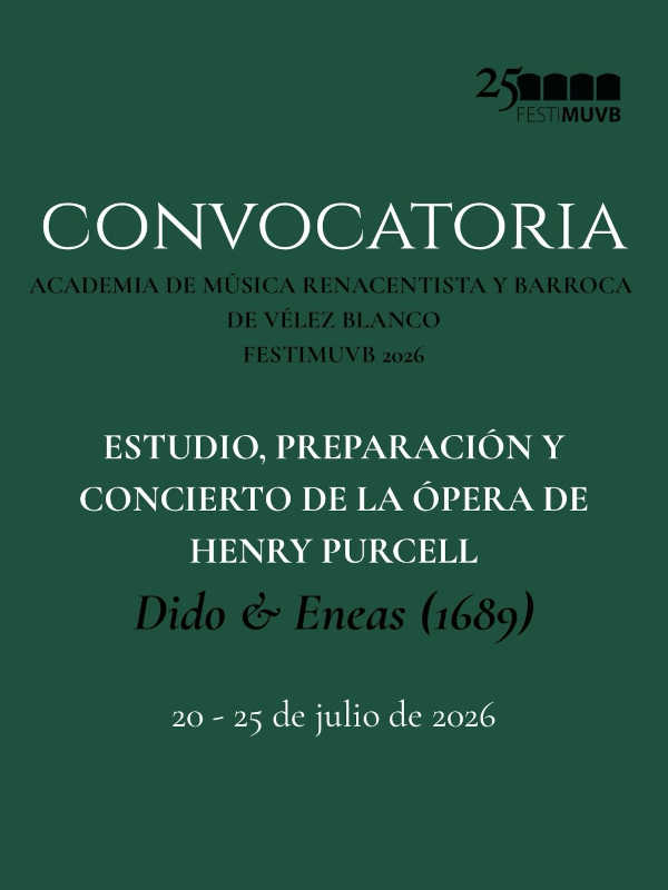 «Dido y Eneas», la primera gran ópera británica, protagoniza la Academia de Música del Festival de Vélez Blanco