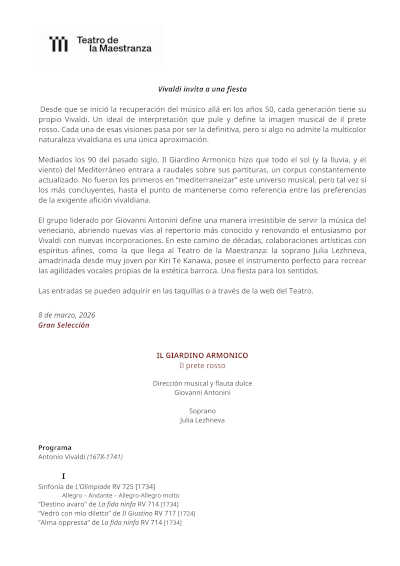 Il Giardino Armonico y Giovanni Antonini: virtuosismo barroco en clave italiana