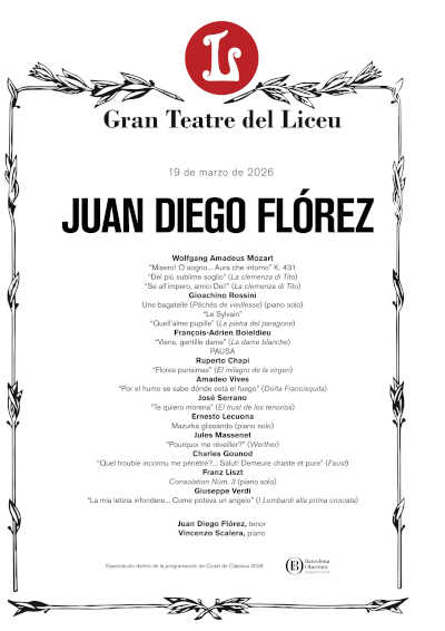 Juan Diego Flórez regresa al Liceu con un brillante recital entre el bel canto, la ópera francesa y la zarzuela