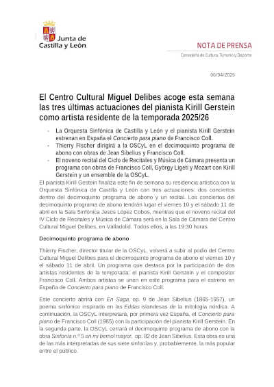 Kirill Gerstein cierra su residencia en el Centro Cultural Miguel Delibes con tres conciertos