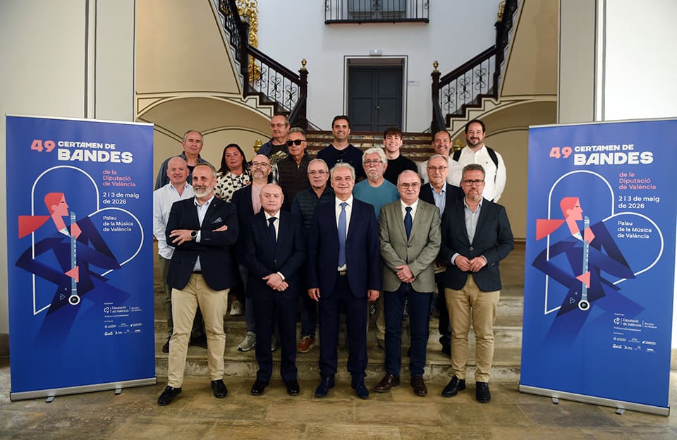 La Diputació de València presenta el 49º Certamen de Bandas con participación masiva en el Palau de la Música