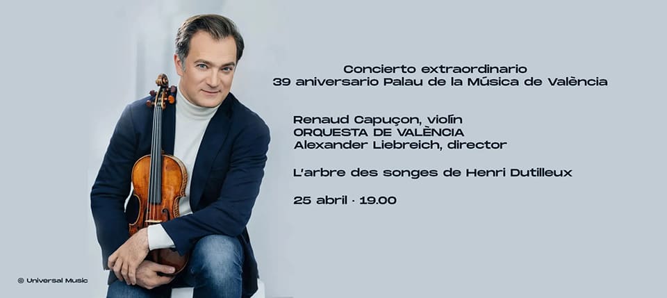 El Palau de la Música celebra su 39 aniversario con la Orquesta de València y Renaud Capuçon