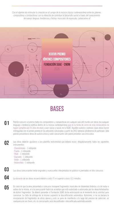 La Fundación SGAE y el CNDM convocan el 37º Premio Jóvenes Compositores 2026
