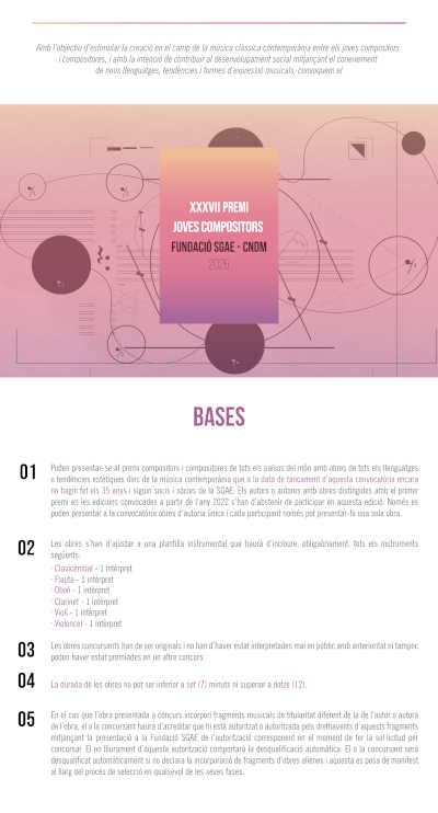 La Fundación SGAE y el CNDM convocan el 37º Premio Jóvenes Compositores 2026